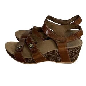 Dansko Savannah Brown Wedge Slingback Sandals Women 36 US 5.5-6 Comfort Vacation
